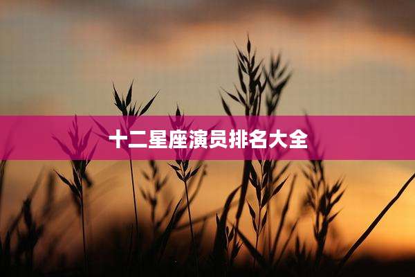十二星座演员排名大全