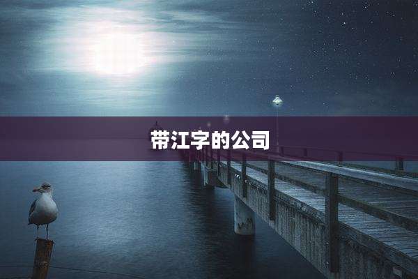 带江字的公司