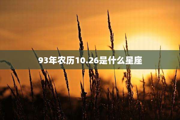 93年农历10.26是什么星座