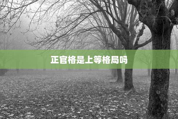 正官格是上等格局吗