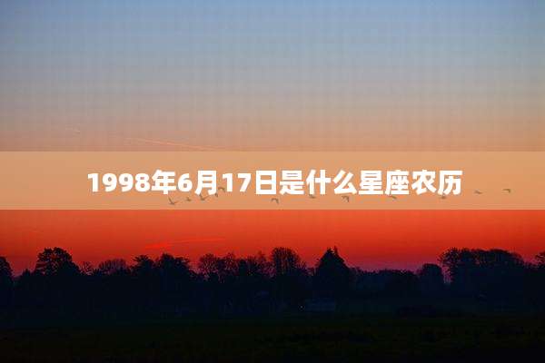 1998年6月17日是什么星座农历
