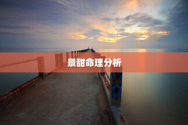 景甜命理分析