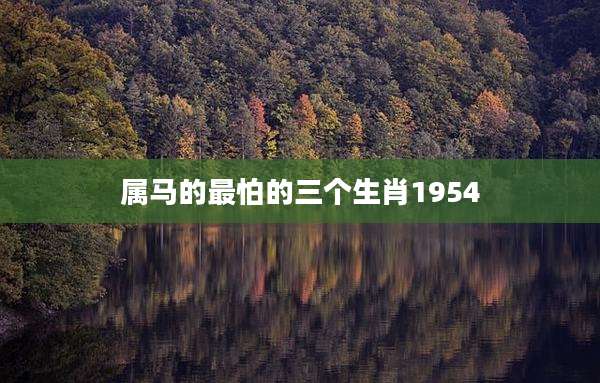 属马的最怕的三个生肖1954