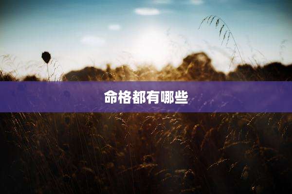 命格都有哪些