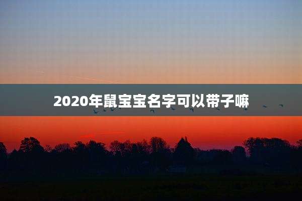 2020年鼠宝宝名字可以带子嘛