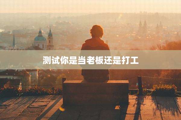 测试你是当老板还是打工