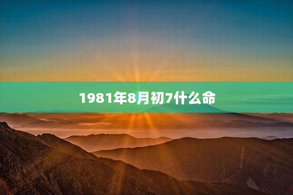 1981年8月初7什么命