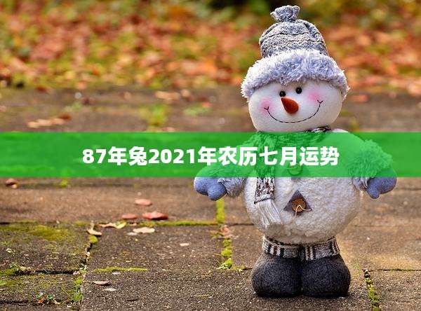 87年兔2021年农历七月运势
