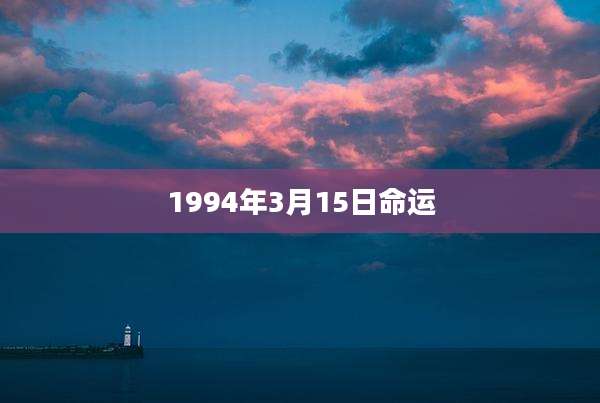 1994年3月15日命运