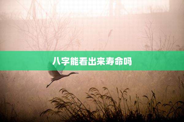 八字能看出来寿命吗