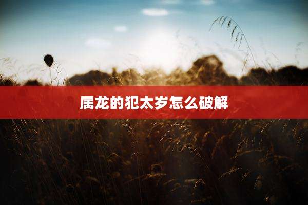 属龙的犯太岁怎么破解