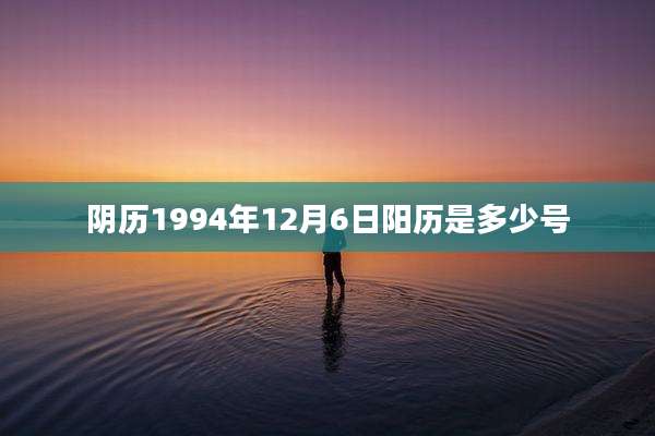 阴历1994年12月6日阳历是多少号