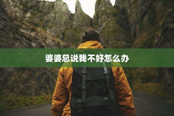 婆婆总说我不好怎么办