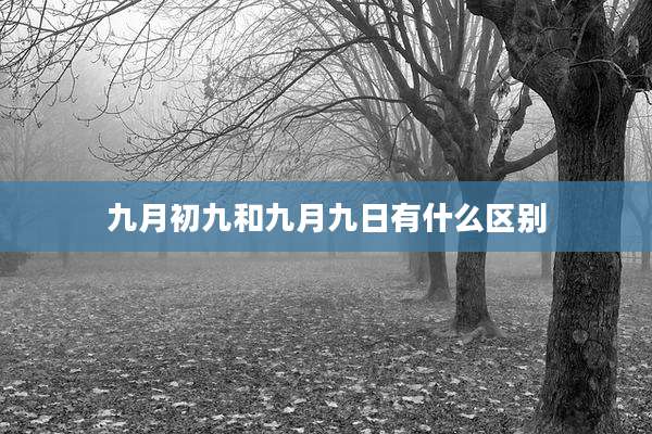 九月初九和九月九日有什么区别