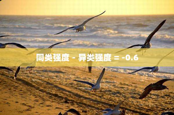 同类强度 - 异类强度 = -0.6