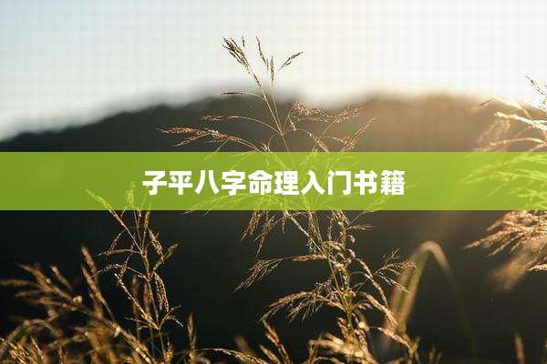 子平八字命理入门书籍