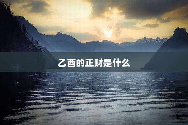 乙酉的正财是什么