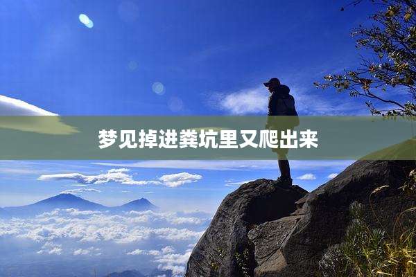 梦见掉进粪坑里又爬出来