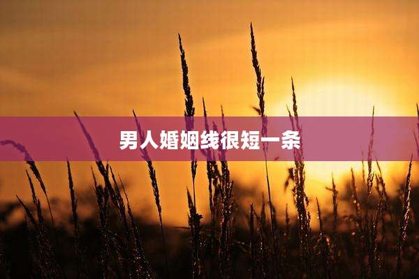 男人婚姻线很短一条