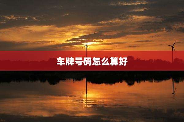 车牌号码怎么算好