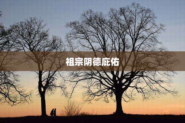 祖宗阴德庇佑