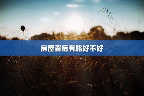 房屋背后有路好不好