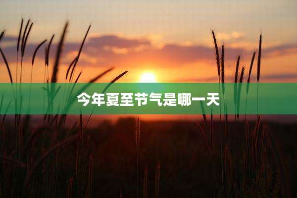 今年夏至节气是哪一天