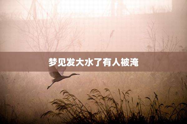 梦见发大水了有人被淹