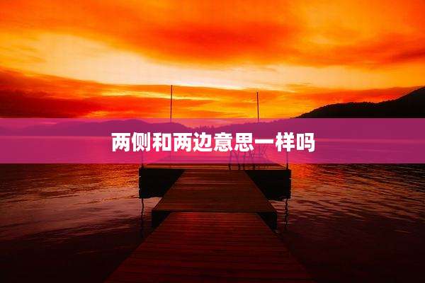 两侧和两边意思一样吗