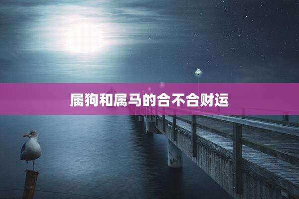 属狗和属马的合不合财运