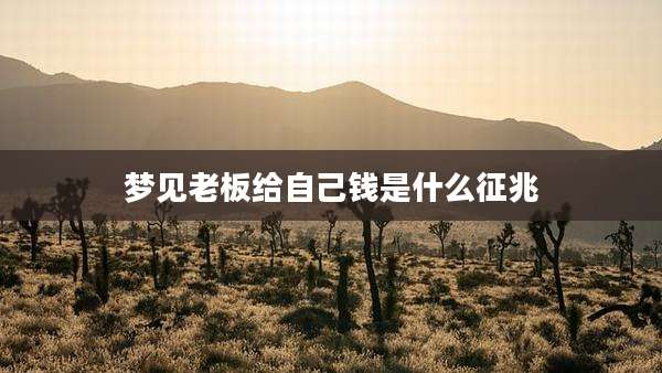 梦见老板给自己钱是什么征兆