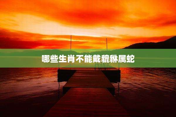哪些生肖不能戴貔貅属蛇