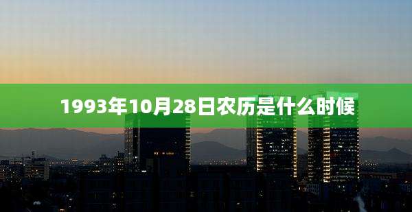 1993年10月28日农历是什么时候