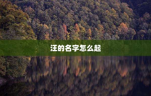 汪的名字怎么起