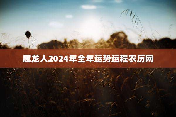 属龙人2024年全年运势运程农历网