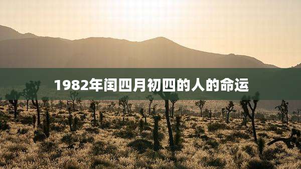 1982年闰四月初四的人的命运