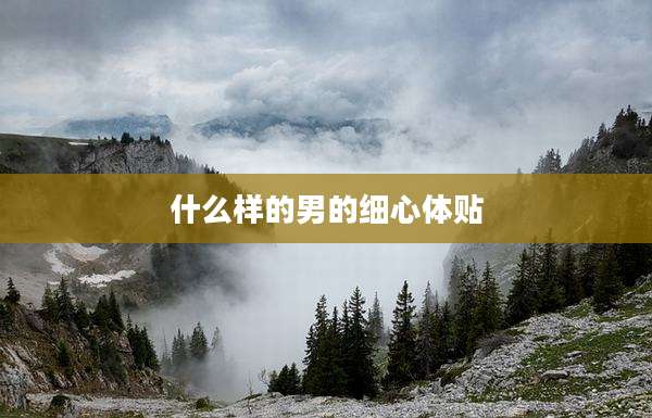 什么样的男的细心体贴