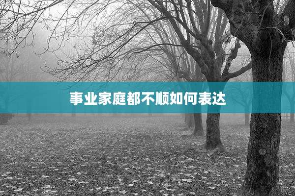 事业家庭都不顺如何表达