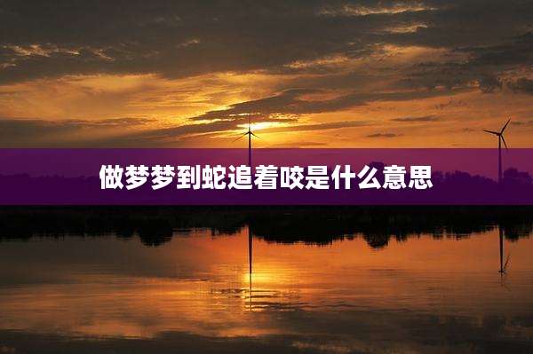 做梦梦到蛇追着咬是什么意思