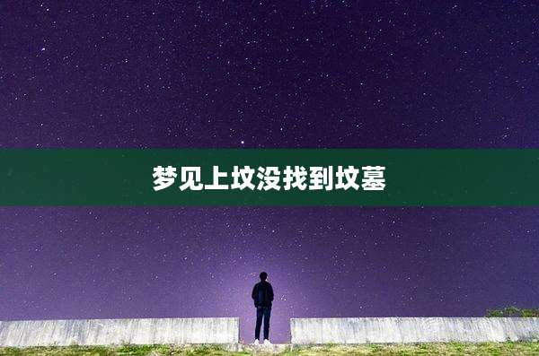 梦见上坟没找到坟墓