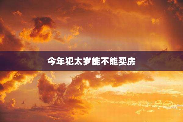 今年犯太岁能不能买房