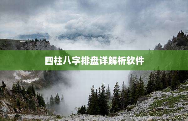 四柱八字排盘详解析软件