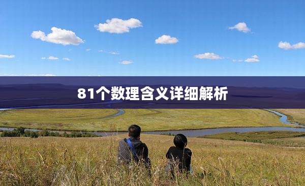 81个数理含义详细解析