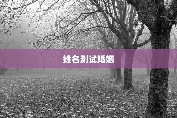 姓名测试婚姻