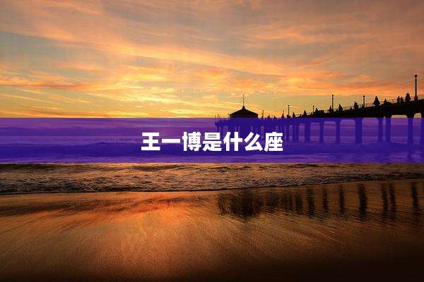 王一博是什么座