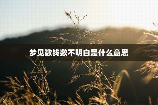 梦见数钱数不明白是什么意思