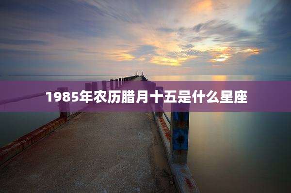 1985年农历腊月十五是什么星座