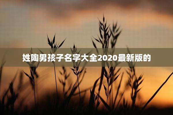 姓陶男孩子名字大全2020最新版的