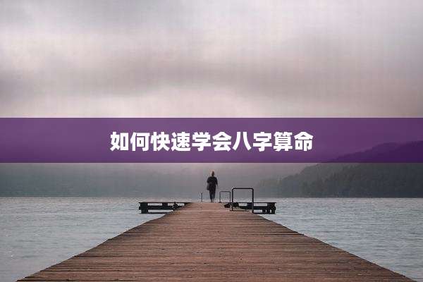 如何快速学会八字算命
