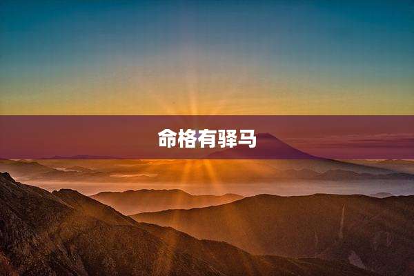 命格有驿马